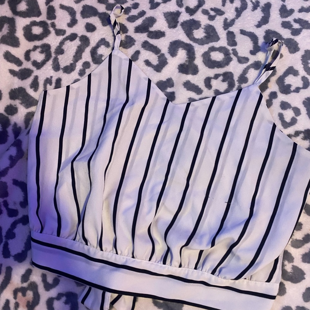 SHEIN Black and White Striped Camisole